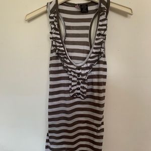 Gray & White Striped Tank